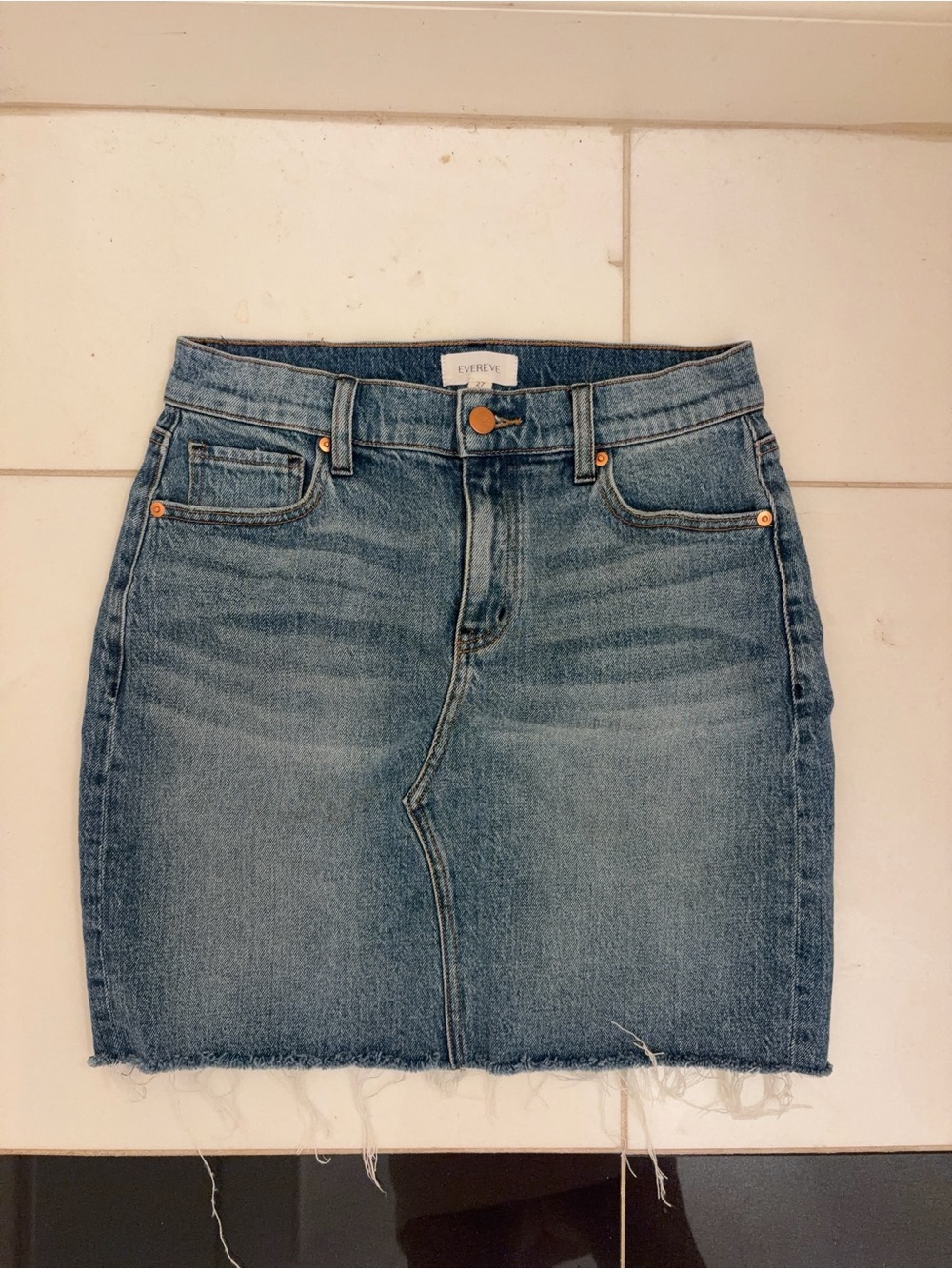 Evereve Light Blue Denim Mini Skirt